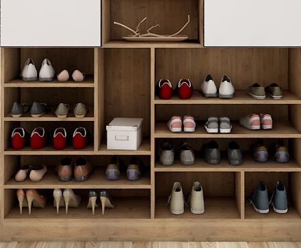 Modern pearly-luster shoe cabinet