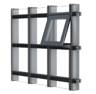 WEIJIAYE 140 Open Small Unitized Curtain Wall (Invisible Frame Hollow Glass)
